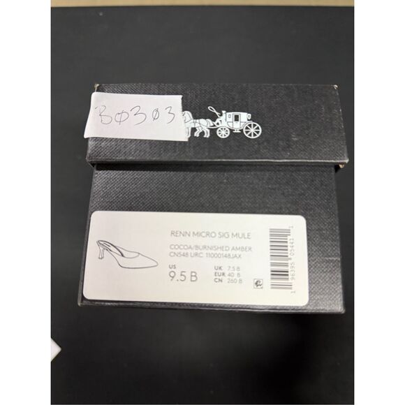 New Coach Renn Micro Signature Jacquard Logo Mule Heels 9.5 - Picture 6 of 6